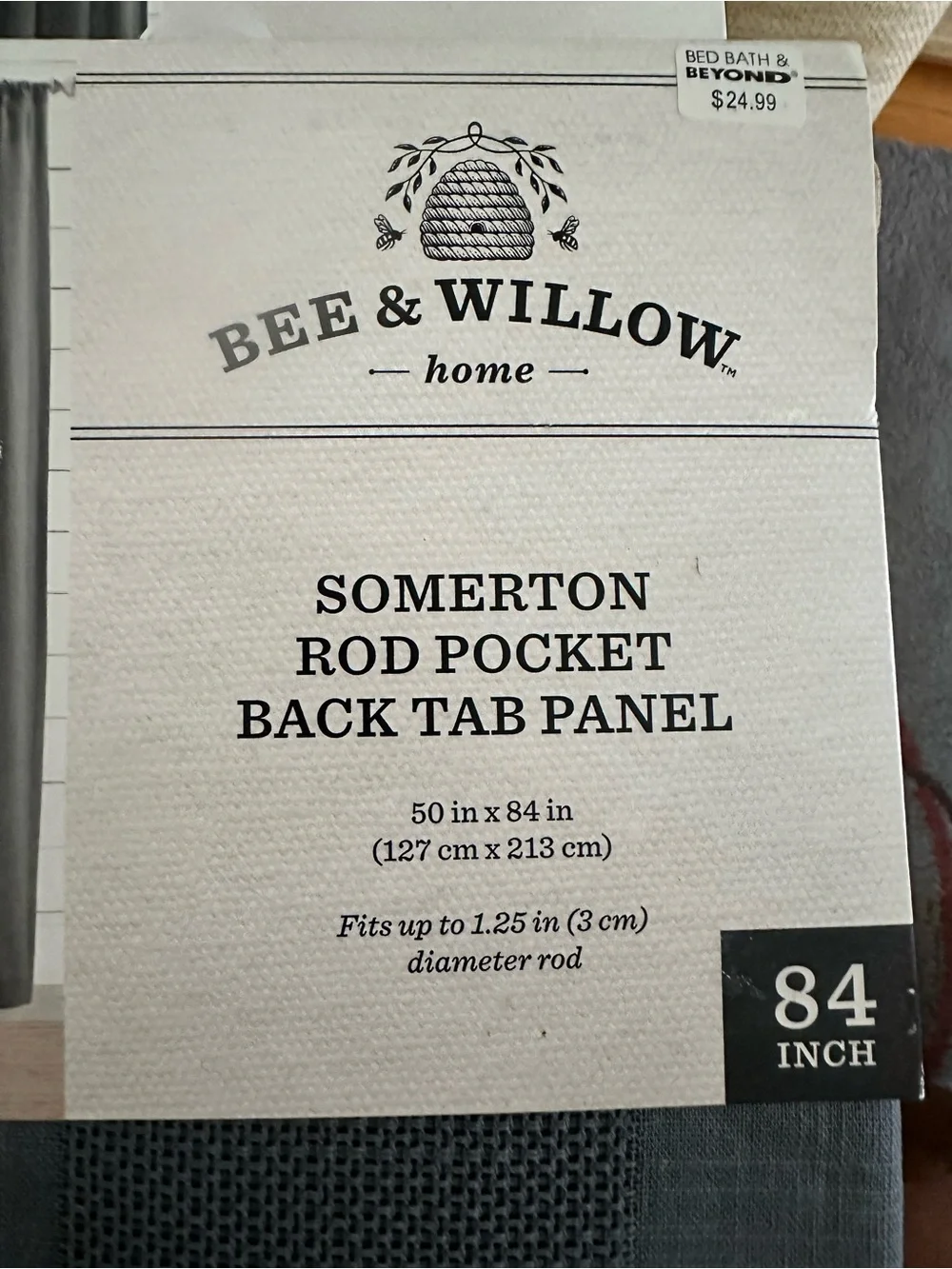 Bee & Willow Somerton Rod Pocket Back Tab Curtain Panel - Gray    Set of 4